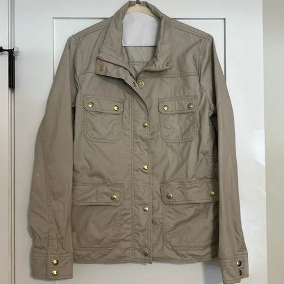 J. Crew Resin-coated twill field jacket Khaki - Picture 2 of 6